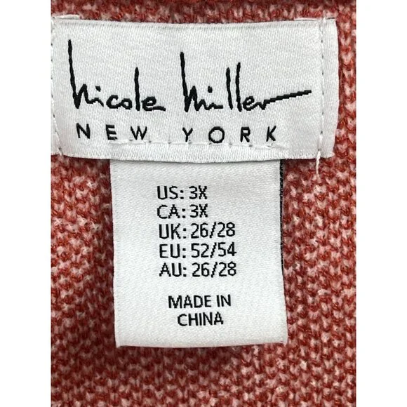 Nicole Miller Orange Floral Sweater Terracotta Chenille Sz 3X Fall Fashion - Picture 4 of 6